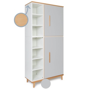 Armario 198 cm 2 puertas NADO Retro acabado haya manhattan grey