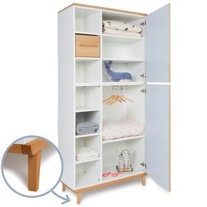 Armario 198 cm 2 puertas NADO Retro acabado haya sky blue