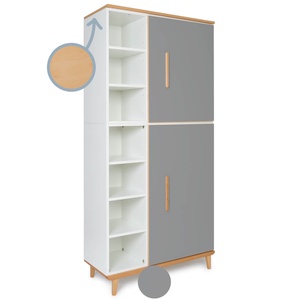 Armario 198 cm 2 puertas NADO Retro acabado haya slate grey