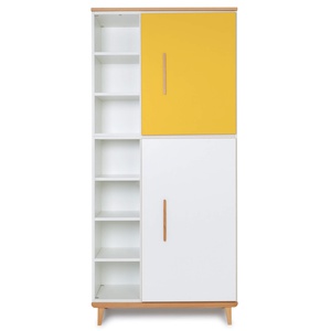Armario 198 cm 2 puertas NADO Retro acabado haya sunshine yellow-white