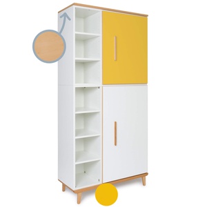 Armario 198 cm 2 puertas NADO Retro acabado haya sunshine yellow-white