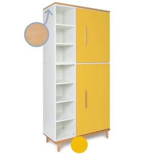 Armario 198 cm 2 puertas NADO Retro acabado haya sunshine yellow