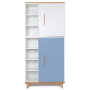 Armario 198 cm 2 puertas NADO Retro acabado haya white-capri blue