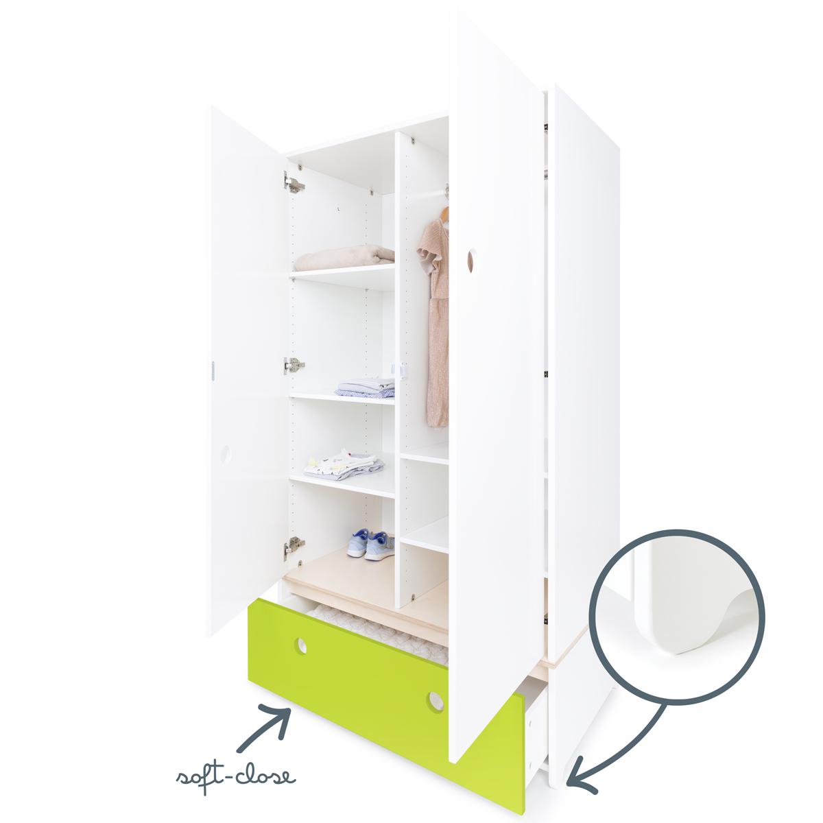 Armario 2 puertas COLORFLEX cajón frontal lime 
