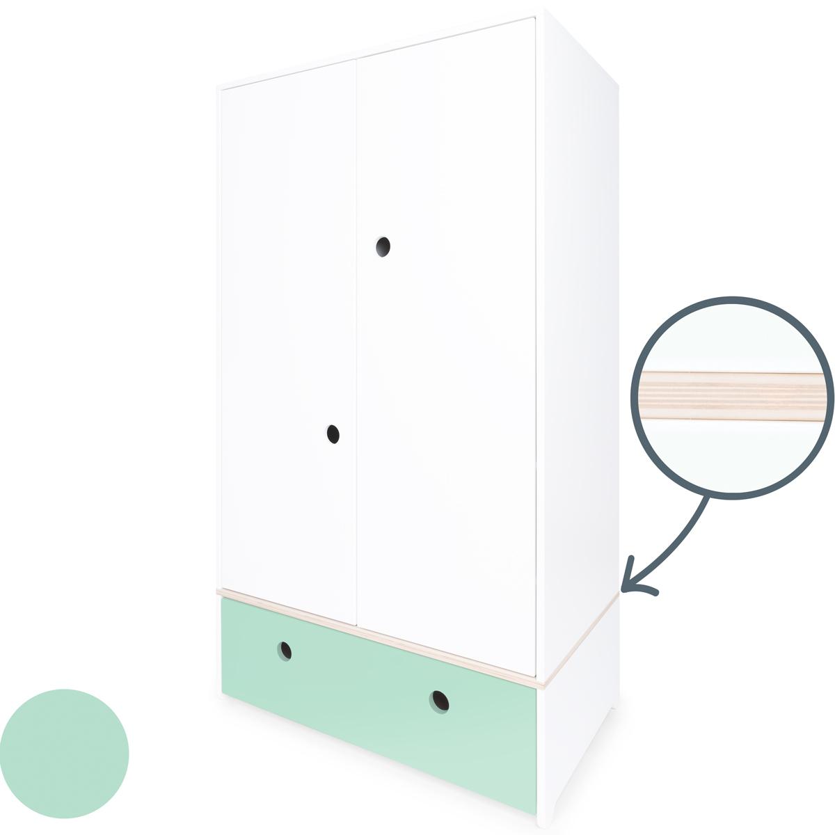 Armario 2 puertas COLORFLEX cajón frontal mint 