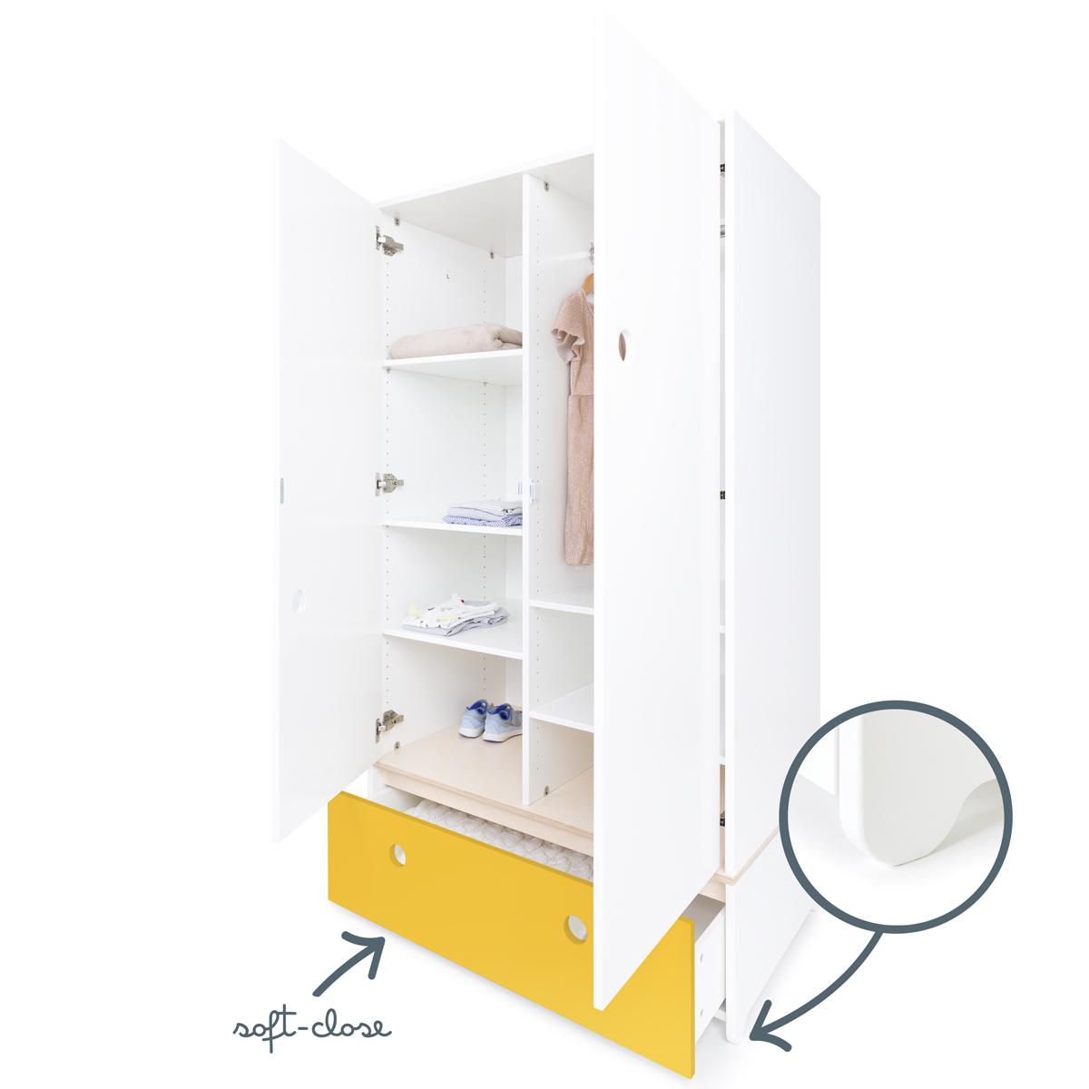 Armario 2 puertas COLORFLEX cajón frontal nectar yellow 