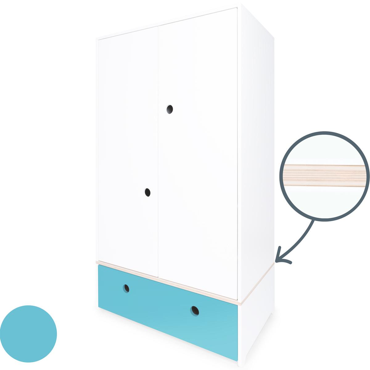 Armario 2 puertas COLORFLEX cajón frontal paradise blue 
