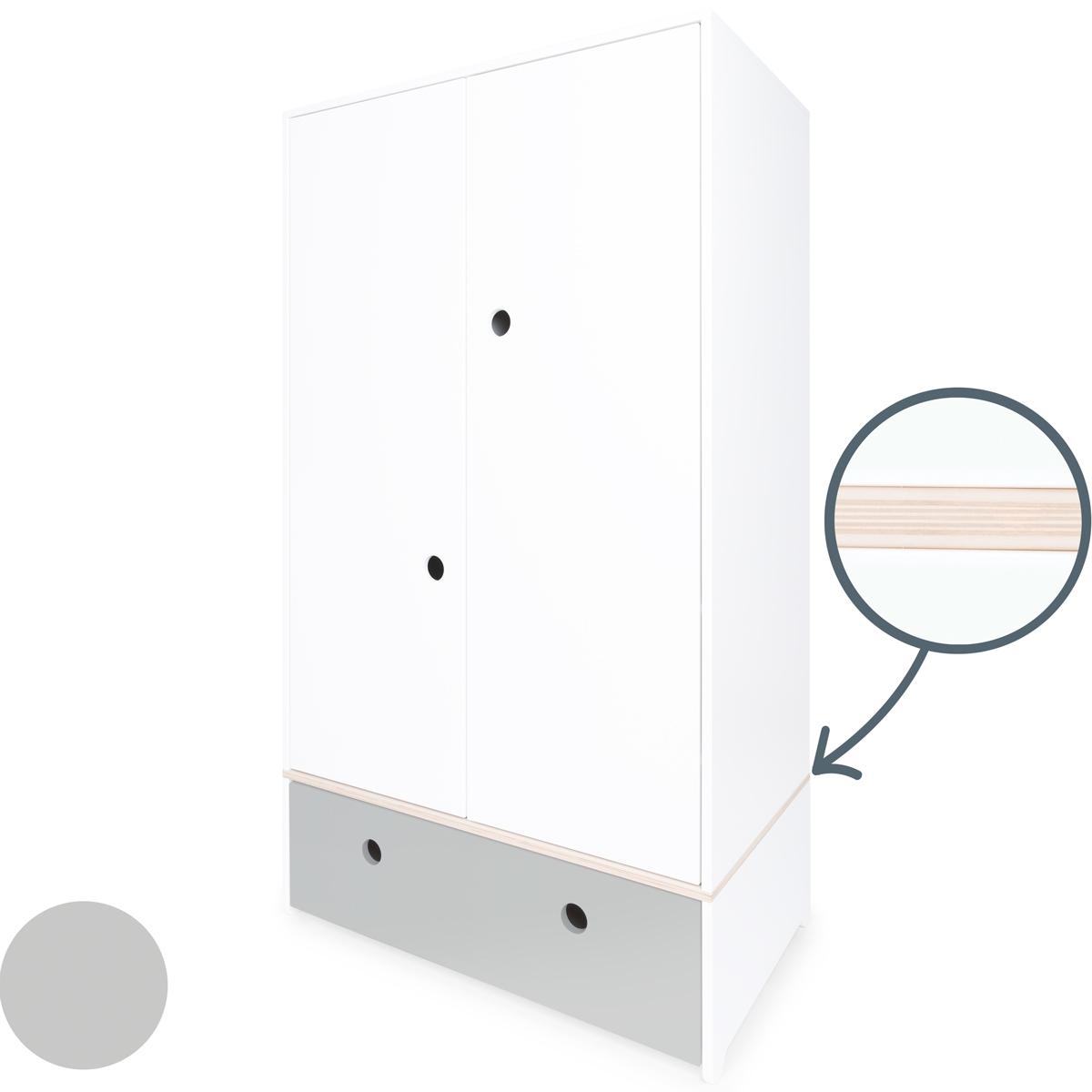 Armario 2 puertas COLORFLEX cajón frontal pearl grey 
