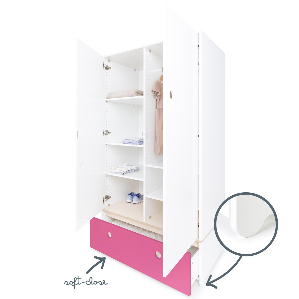 Armario 2 puertas COLORFLEX cajón frontal pink 