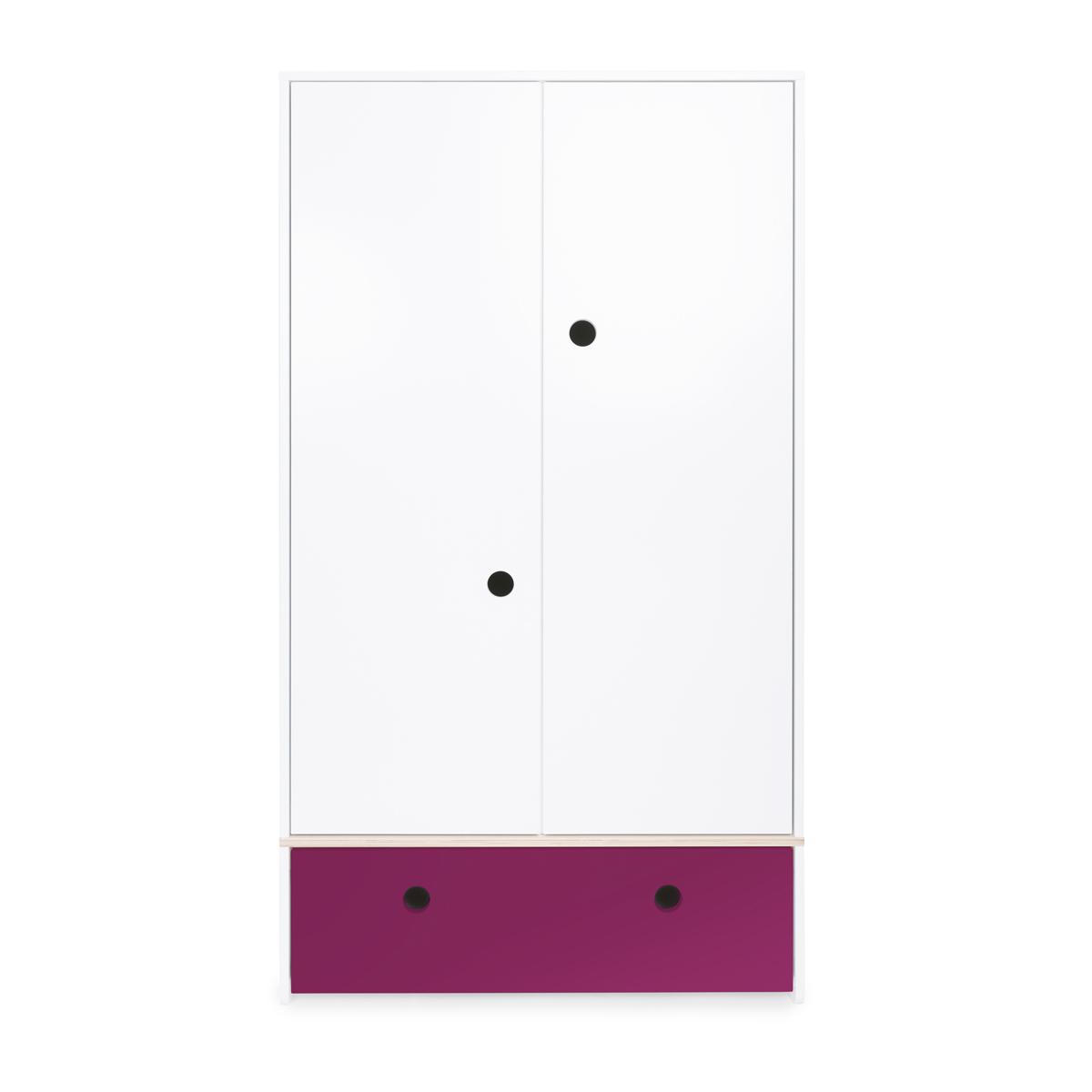 Armario 2 puertas COLORFLEX cajón frontal plum 