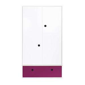 Armario 2 puertas COLORFLEX cajón frontal plum 