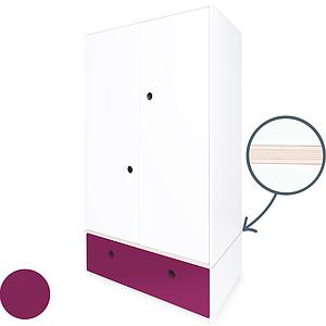 Armario 2 puertas COLORFLEX cajón frontal plum 