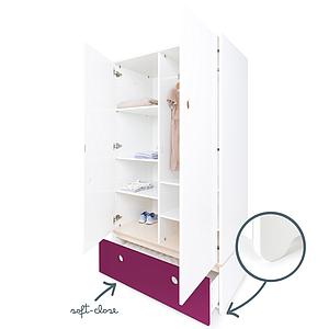 Armario 2 puertas COLORFLEX cajón frontal plum 