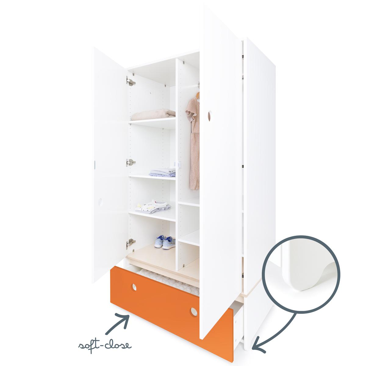 Armario 2 puertas COLORFLEX cajón frontal pure orange 