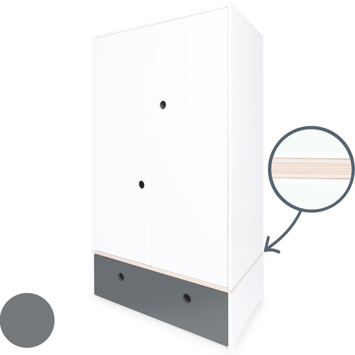 Armario 2 puertas COLORFLEX cajón frontal space grey