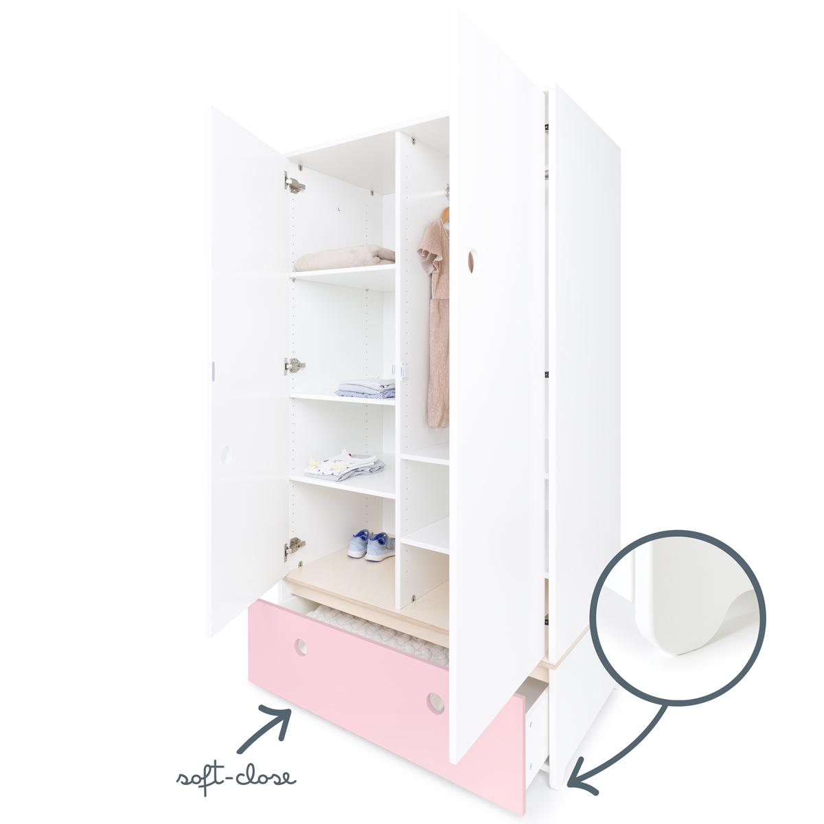 Armario 2 puertas COLORFLEX cajón frontal sweet pink 