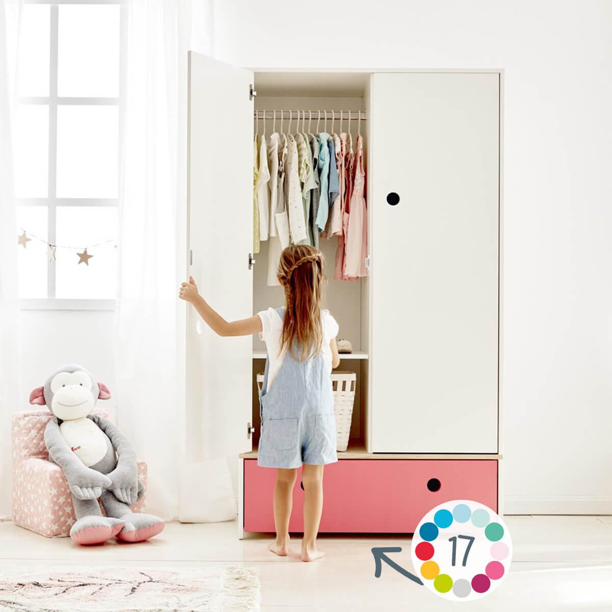 Armario 2 puertas COLORFLEX cajón frontal sweet pink 