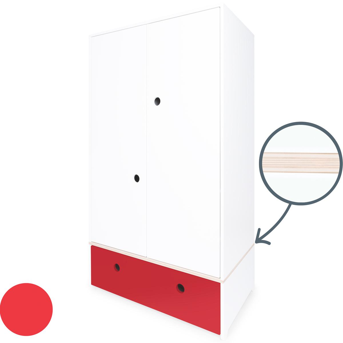 Armario 2 puertas COLORFLEX cajón frontal true red 