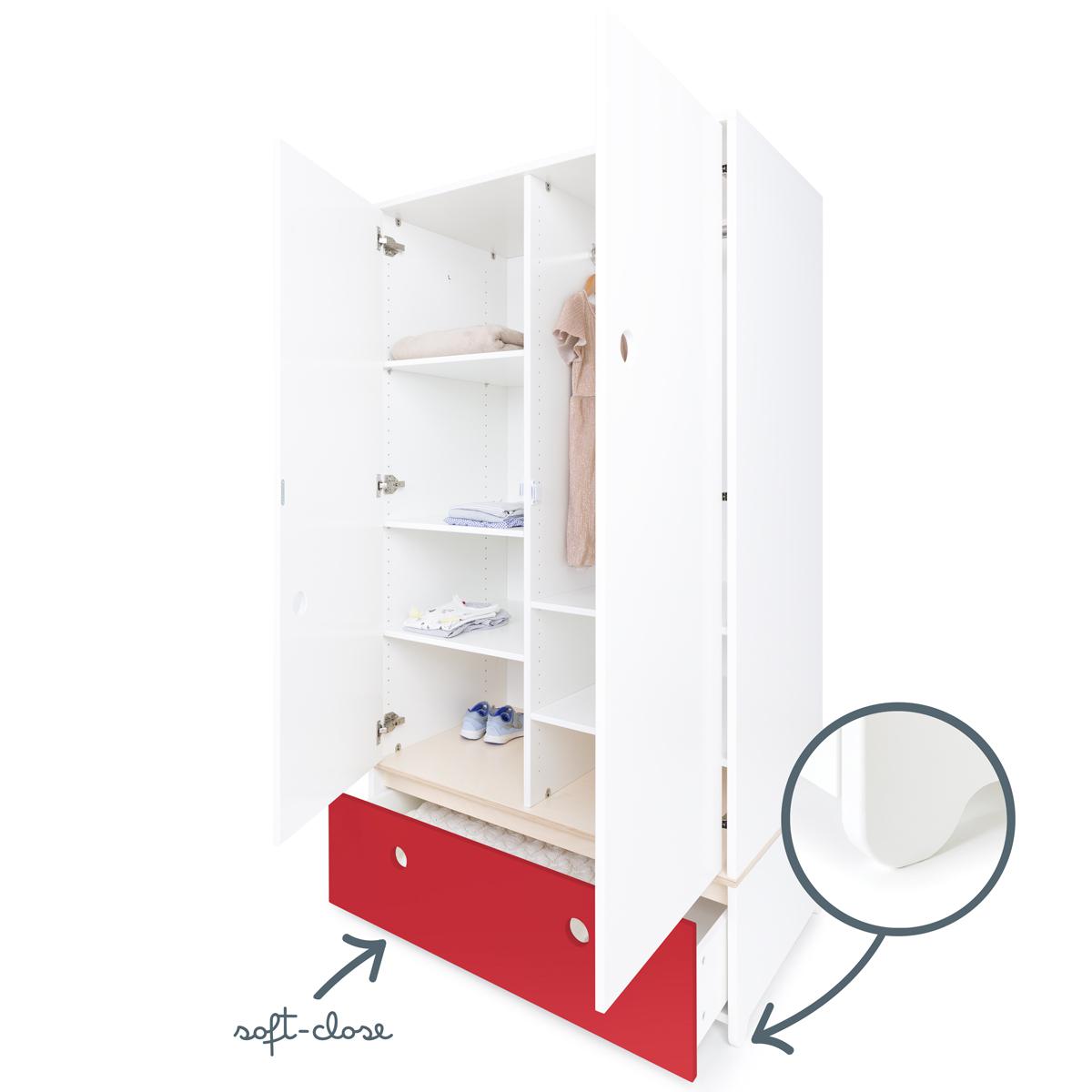Armario 2 puertas COLORFLEX cajón frontal true red 