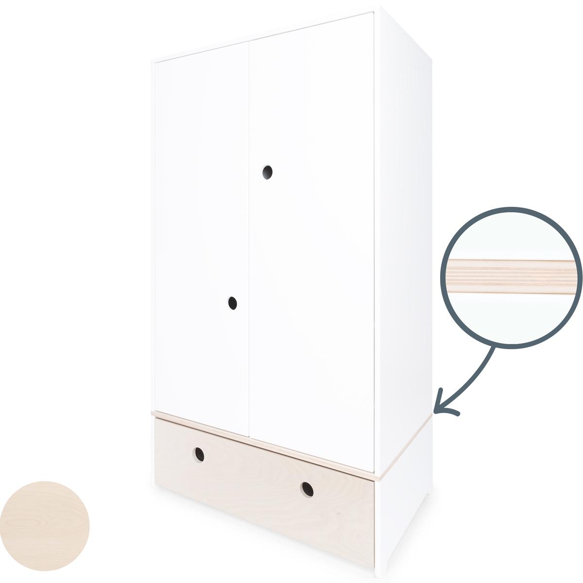 Armario 2 puertas COLORFLEX cajón frontal white wash