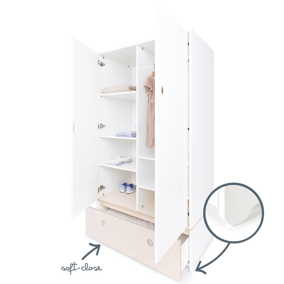 Armario 2 puertas COLORFLEX cajón frontal white wash
