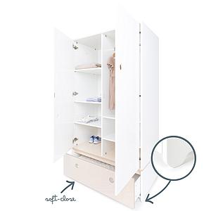 Armario 2 puertas COLORFLEX cajón frontal white wash