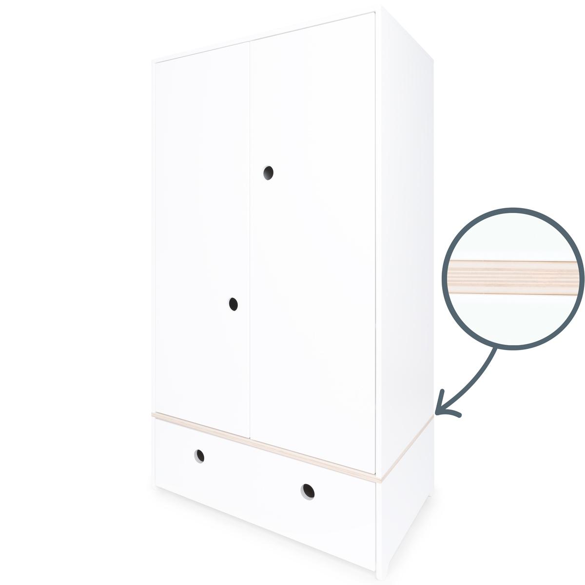 Armario 2 puertas COLORFLEX cajón frontal white 
