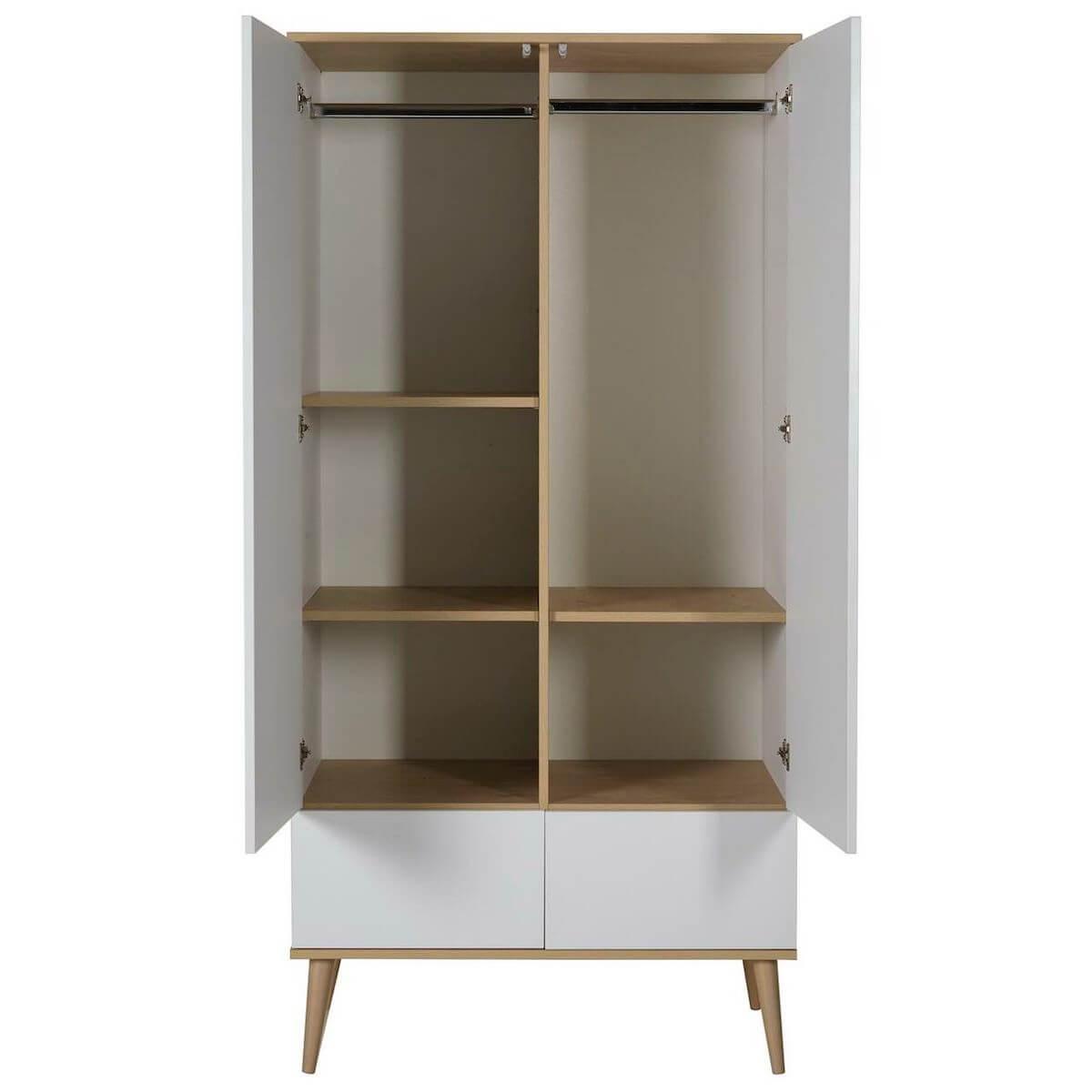 Armario 2 puertas FLOW Quax blanco-roble