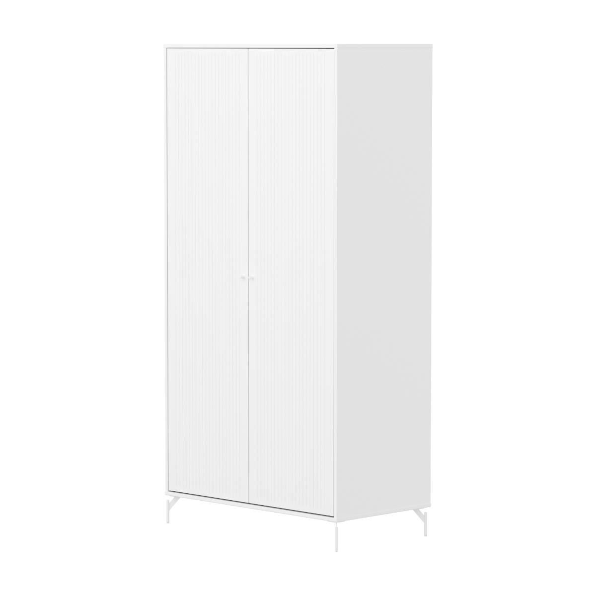 Armario 2 puertas ranuras-patas SAGA Flexa blanco-blanco