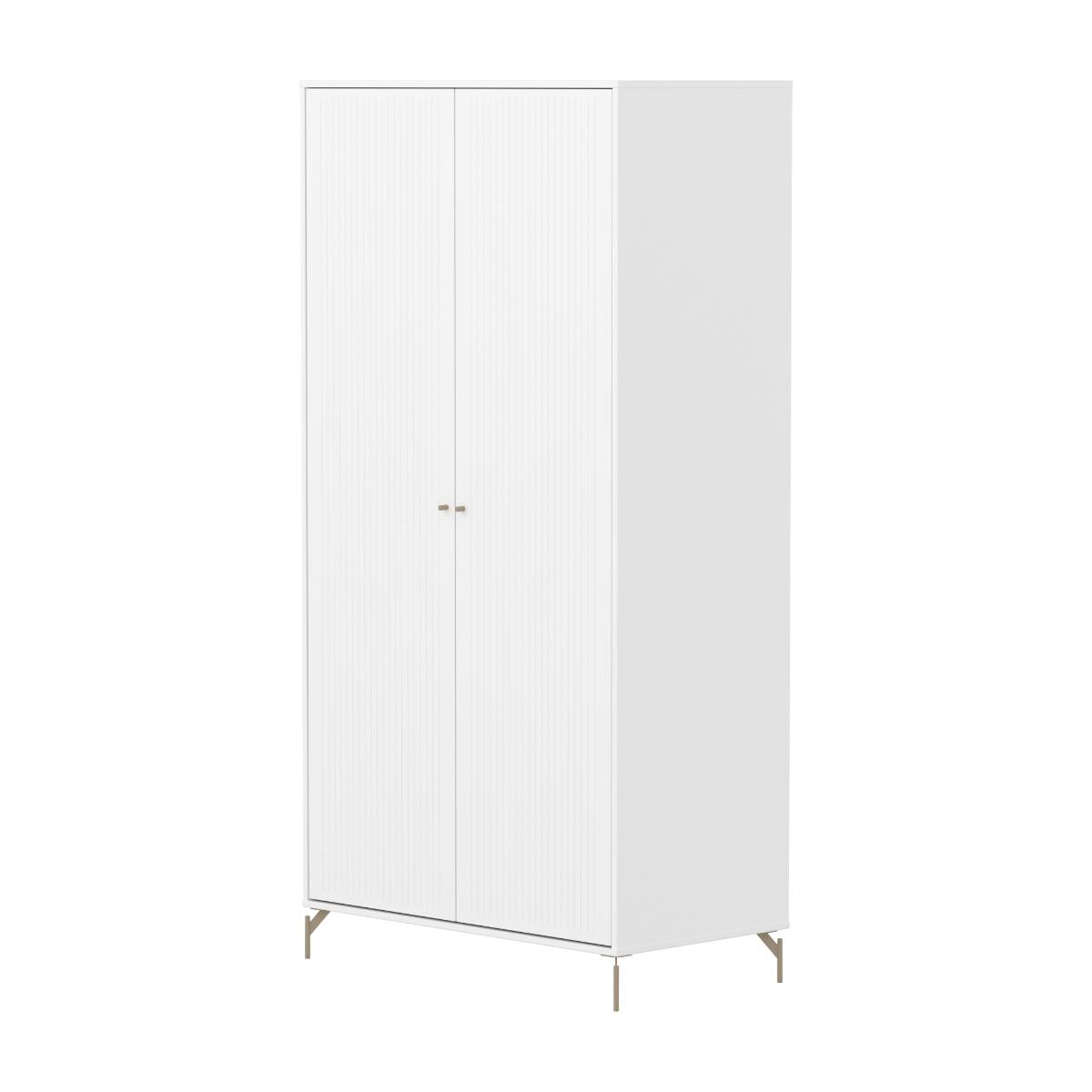 Armario 2 puertas ranuras-patas SAGA Flexa blanco-oat