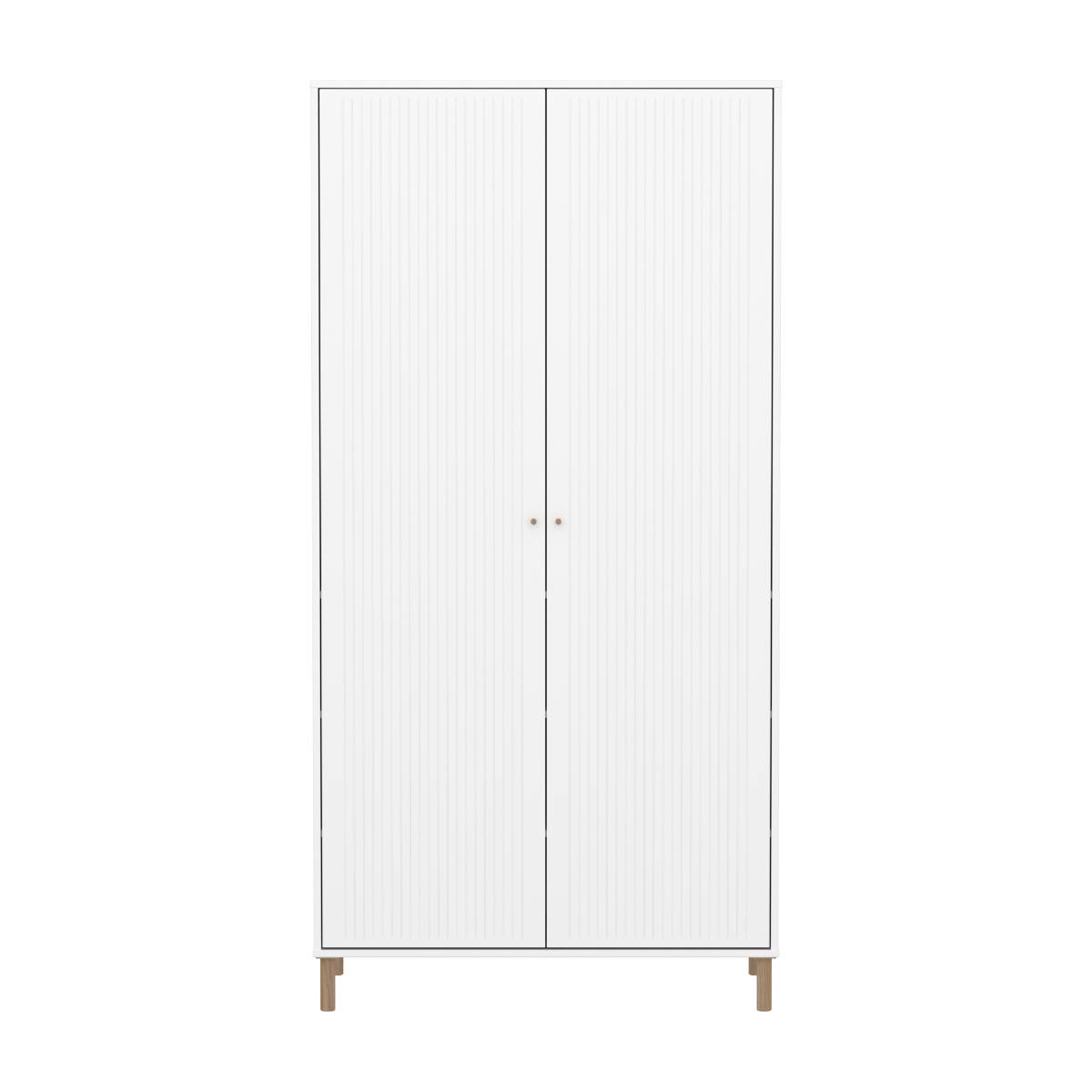 Armario 2 puertas ranuras-patas SAGA Flexa blanco-roble