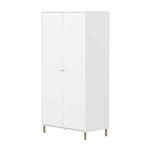 Armario 2 puertas ranuras-patas SAGA Flexa blanco-roble