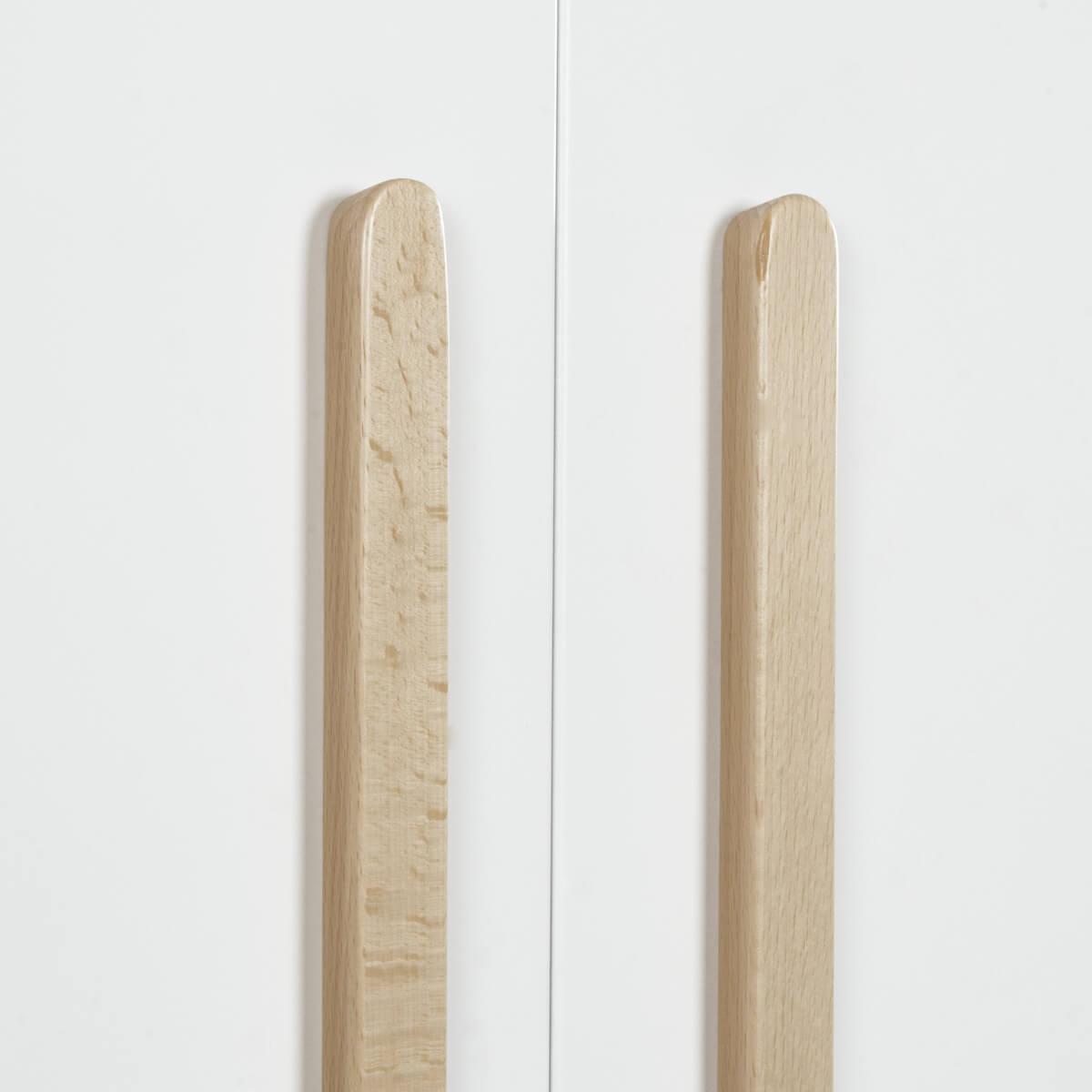Armario 2 puertas SARA Basiak MDF blanco y haya aceitada