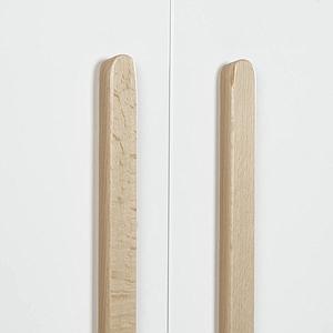 Armario 2 puertas SARA Basiak MDF blanco y haya aceitada