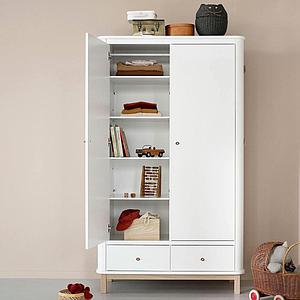 Armario 2 puertas WOOD Oliver Furniture blanco-roble
