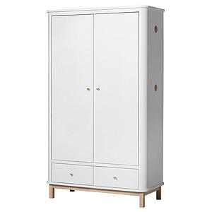 Armario 2 puertas WOOD Oliver Furniture blanco-roble