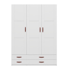 Armario 3 puertas 4 cajones sin tiradores Lifetime blanco