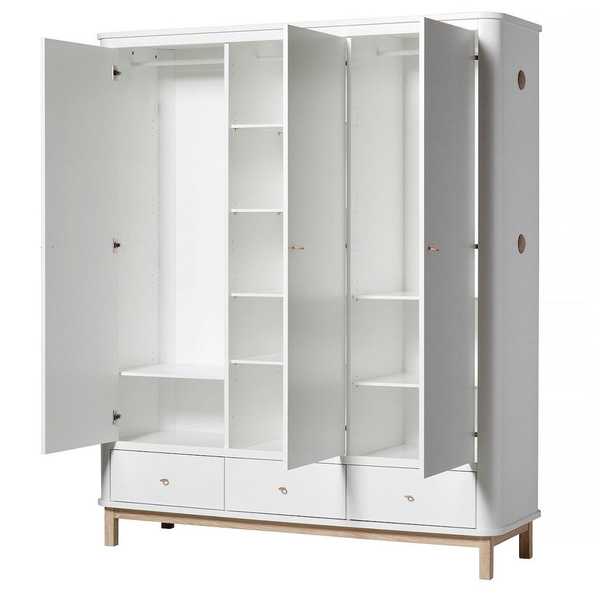 Armario 3 puertas WOOD Oliver Furniture blanco-roble