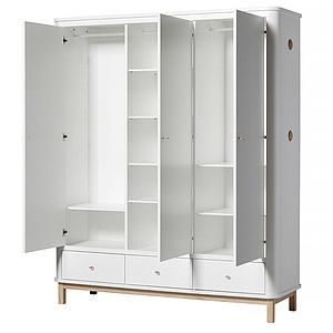 Armario 3 puertas WOOD Oliver Furniture blanco-roble