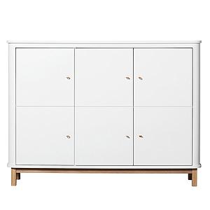 Armario bajo 3 puertas WOOD Oliver Furniture blanco-roble