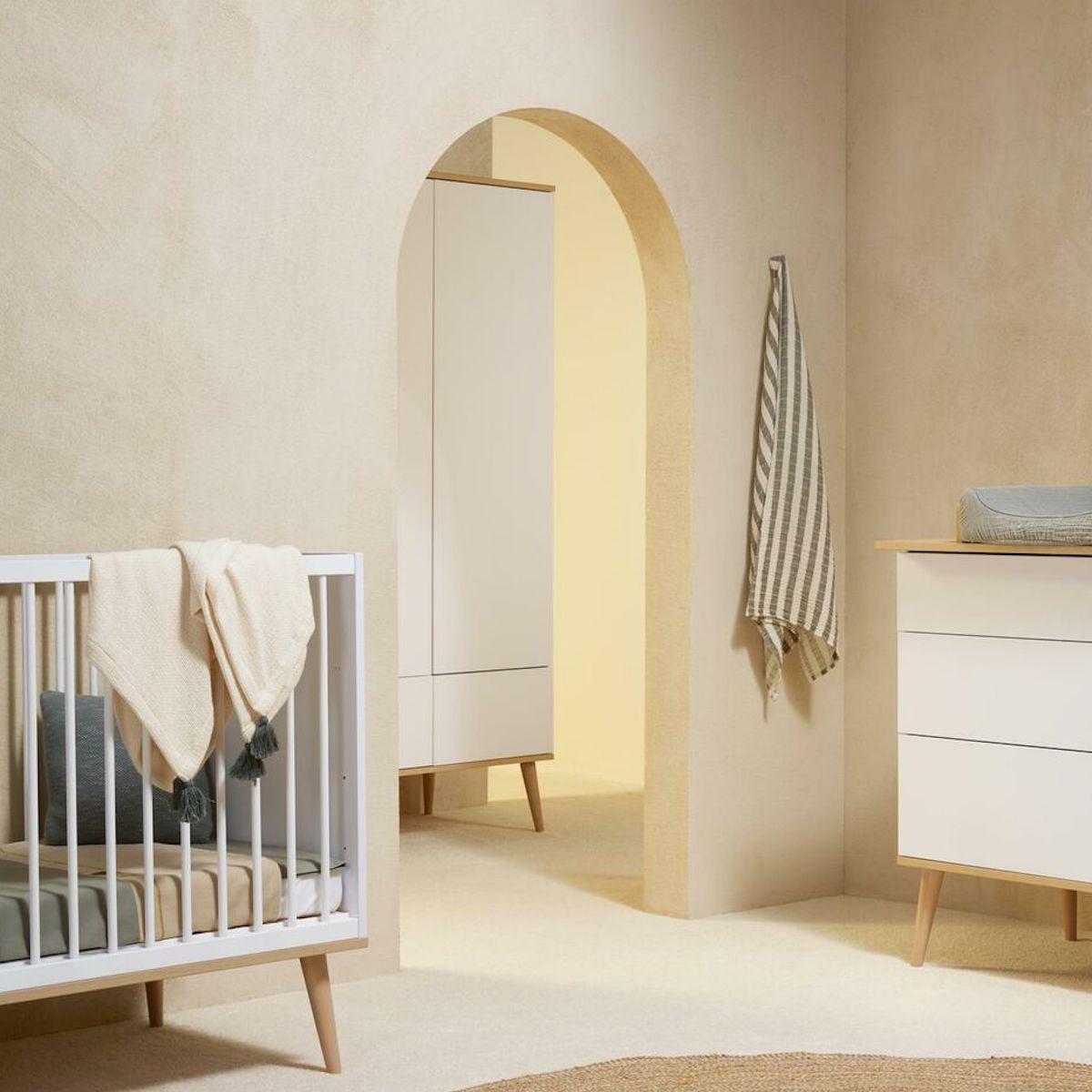 Armario XL 3 puertas FLOW Quax blanco-roble