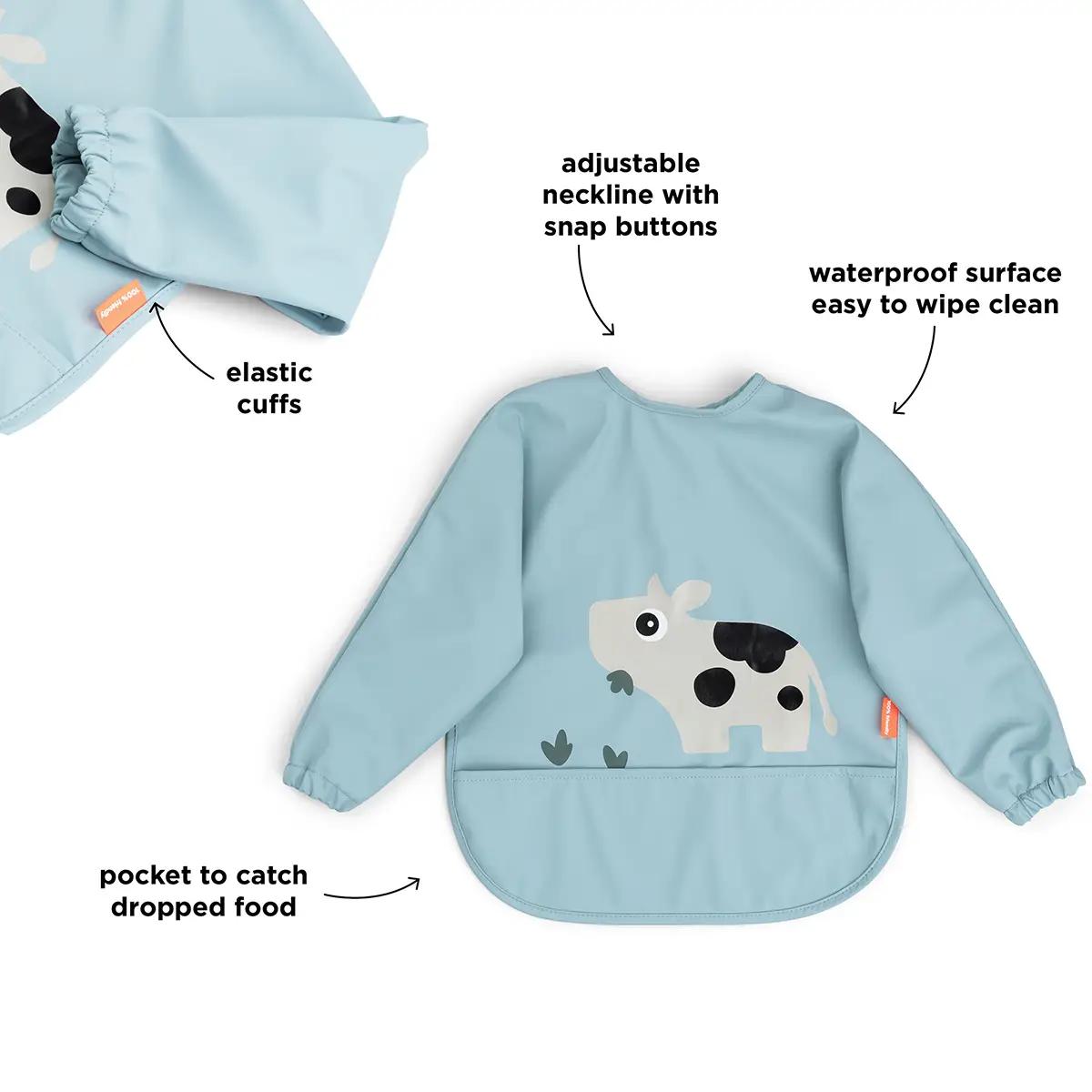 Babero manga larga-bolsillo TINY FARM Done by Deer blue