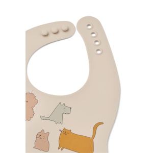 Babero silicona 2uds EMBER Liewood  Cats and Dogs sandy