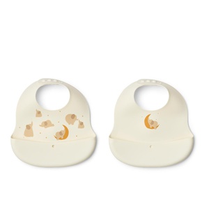 Babero silicona 2uds EMBER Liewood Elephant creme de la creme