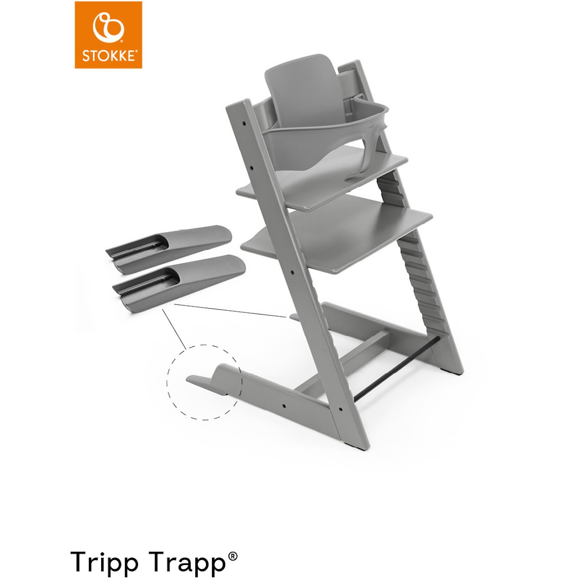 Baby set trona bebé TRIPP TRAPP Stokke storm grey