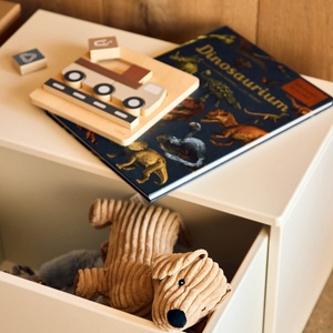 Baúl almacenamiento infantil DOTS Flexa crema