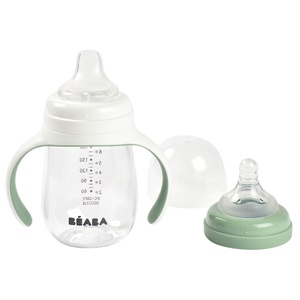 Biberón aprendizaje 2en1 210ml Béaba verde salvia