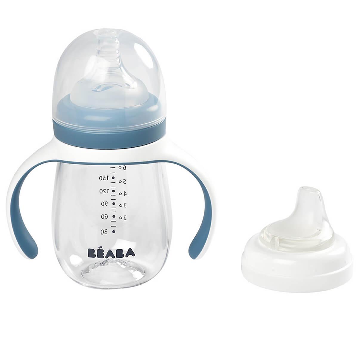Biberón aprendizaje 2en1 210ml Béaba windy blue
