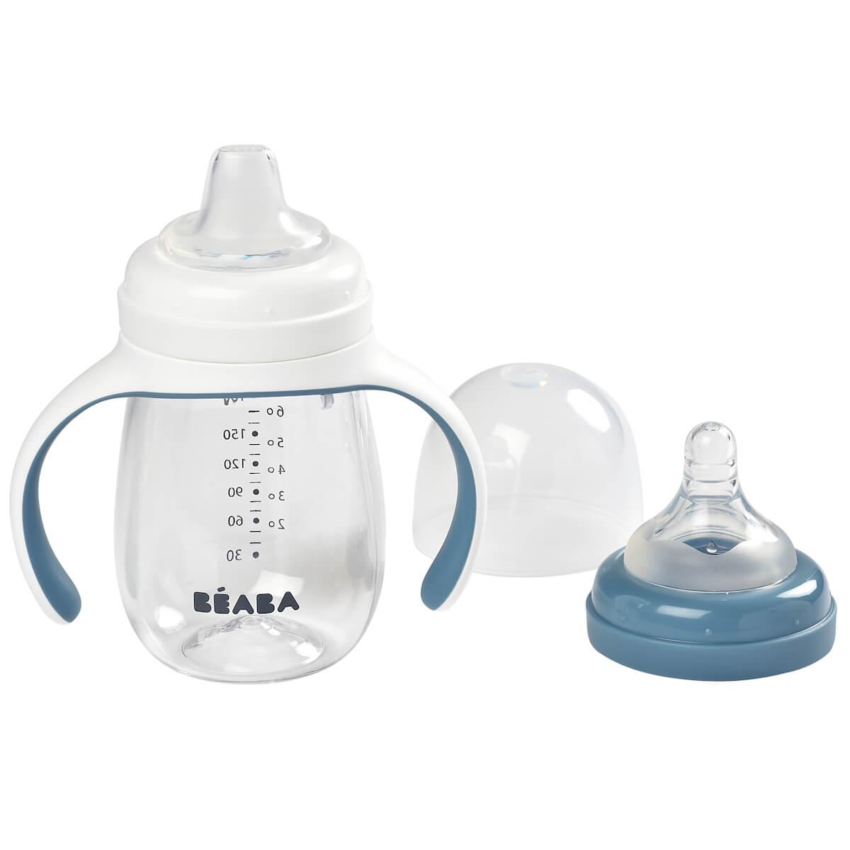 Biberón aprendizaje 2en1 210ml Béaba windy blue