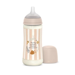 Biberón poliamida 360ml Wonderland Suavinex Rayas rosa